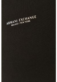 Armani Exchange - Bluza. Okazja: na co dzień. Typ kołnierza: kaptur. Kolor: czarny. Materiał: bawełna, dzianina. Wzór: gładki, aplikacja. Styl: casual #3