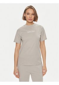 Calvin Klein T-Shirt Coordinates K20K207005 Beżowy Regular Fit. Kolor: beżowy. Materiał: bawełna #1