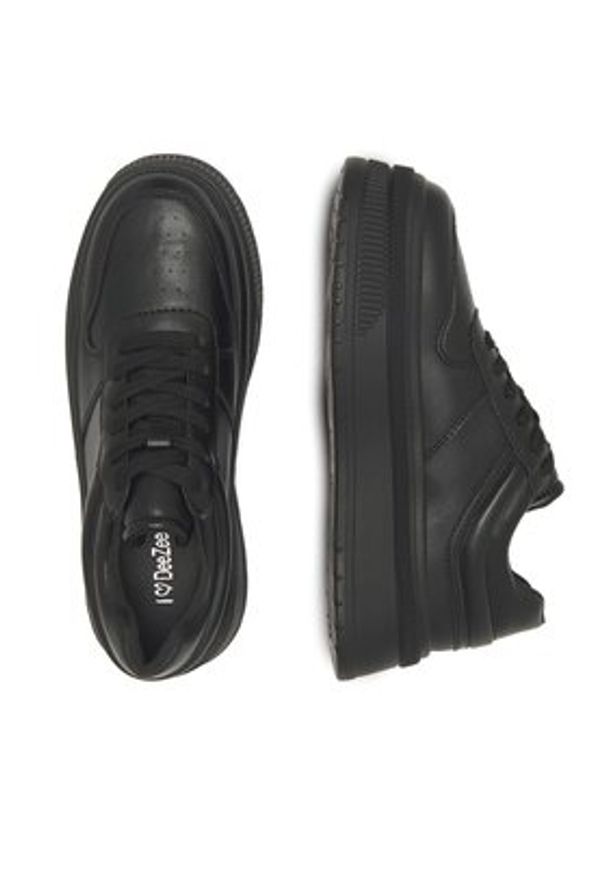 DeeZee Sneakersy WS100004-03 Czarny. Kolor: czarny. Materiał: skóra