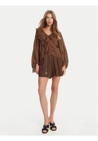 Rinascimento Szorty materiałowe CFC0124444003 Brązowy Regular Fit. Kolor: brązowy. Materiał: wiskoza #3