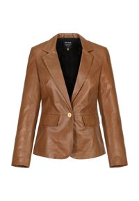 Ochnik - Skórzana kurtka damska w kolorze camel. Kolor: brązowy. Materiał: skóra #2