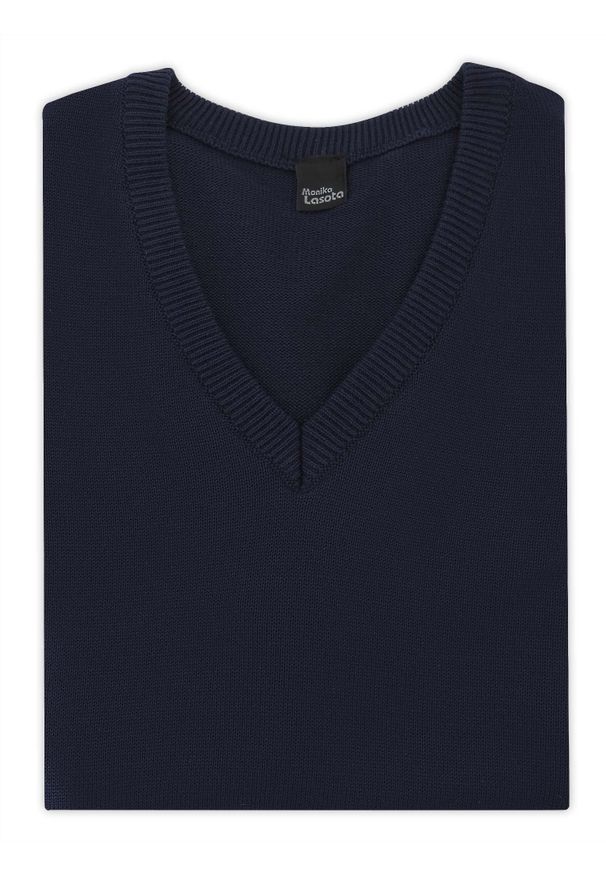 M. Lasota - polski producent - Granatowy bezrękawnik męski SW81 Bond kamizelka. Kolor: niebieski. Długość rękawa: bez rękawów