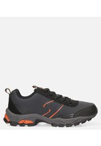 Casu - Szare buty sportowe sznurowane softshell casu a1808-3. Kolor: szary, wielokolorowy, pomarańczowy. Materiał: softshell #1