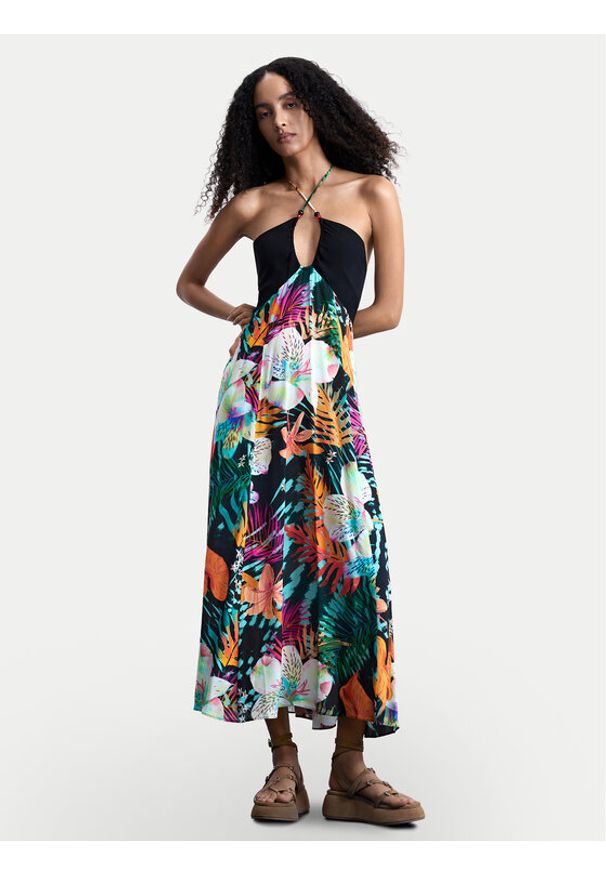 Desigual Sukienka letnia Daikiri Cord 26SWVW63 Kolorowy Regular Fit. Materiał: wiskoza. Wzór: kolorowy. Sezon: lato