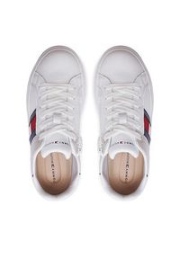 TOMMY HILFIGER - Tommy Hilfiger Sneakersy Flag Low Cut Lace-Up Sneaker T3A9-33201-1355 S Biały. Kolor: biały. Materiał: skóra #3