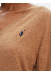 Polo Ralph Lauren Sweter 211972105003 Beżowy Straight Fit. Typ kołnierza: polo. Kolor: beżowy. Materiał: bawełna #5