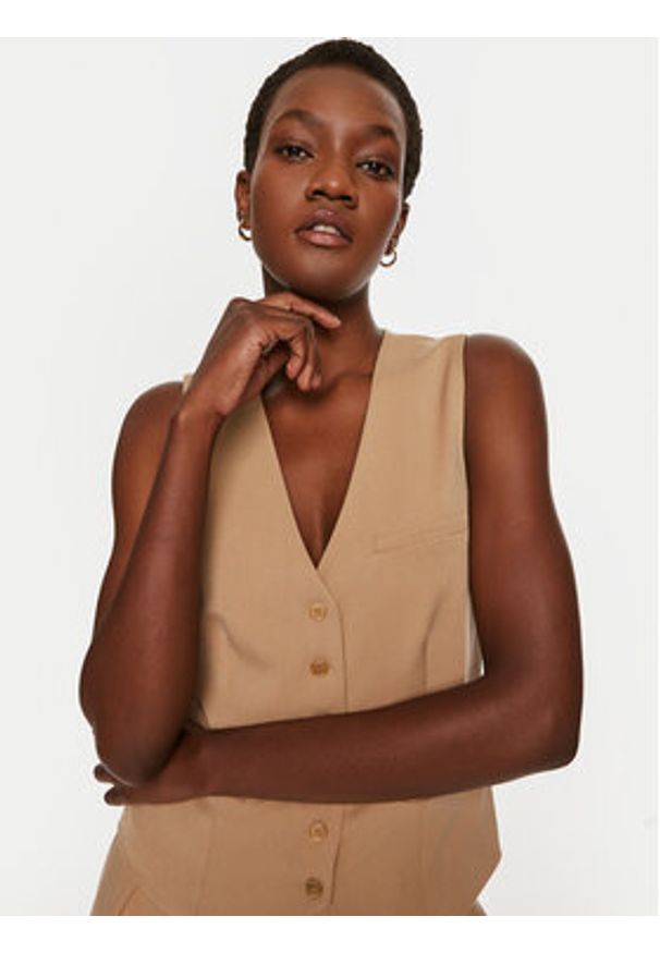 STAUD Kamizelka Brett 561-3685 Beżowy Regular Fit. Kolor: beżowy. Materiał: syntetyk