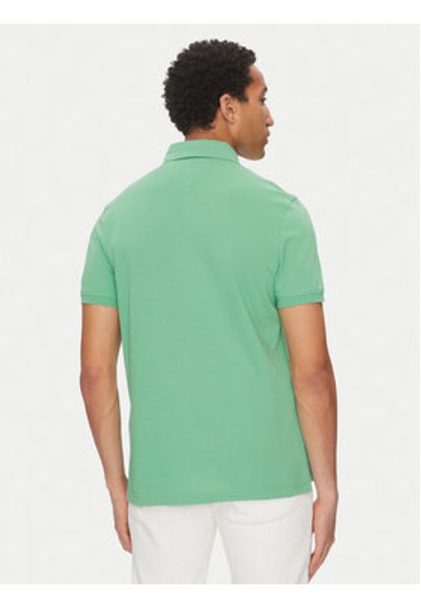 TOMMY HILFIGER - Tommy Hilfiger Polo 1985 MW0MW17770 Zielony Regular Fit. Typ kołnierza: polo. Kolor: zielony. Materiał: bawełna
