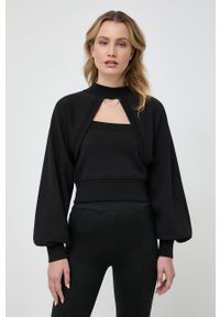 Karl Lagerfeld bluza damska kolor czarny gładka. Kolor: czarny. Materiał: bawełna, poliester. Długość rękawa: raglanowy rękaw. Wzór: gładki. Styl: klasyczny #1