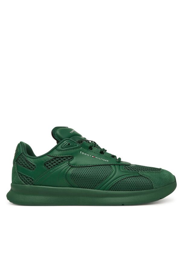 TOMMY HILFIGER - Tommy Hilfiger Sneakersy Lightweight Runner Monocolor FM0FM05928 Zielony. Kolor: zielony. Materiał: mesh