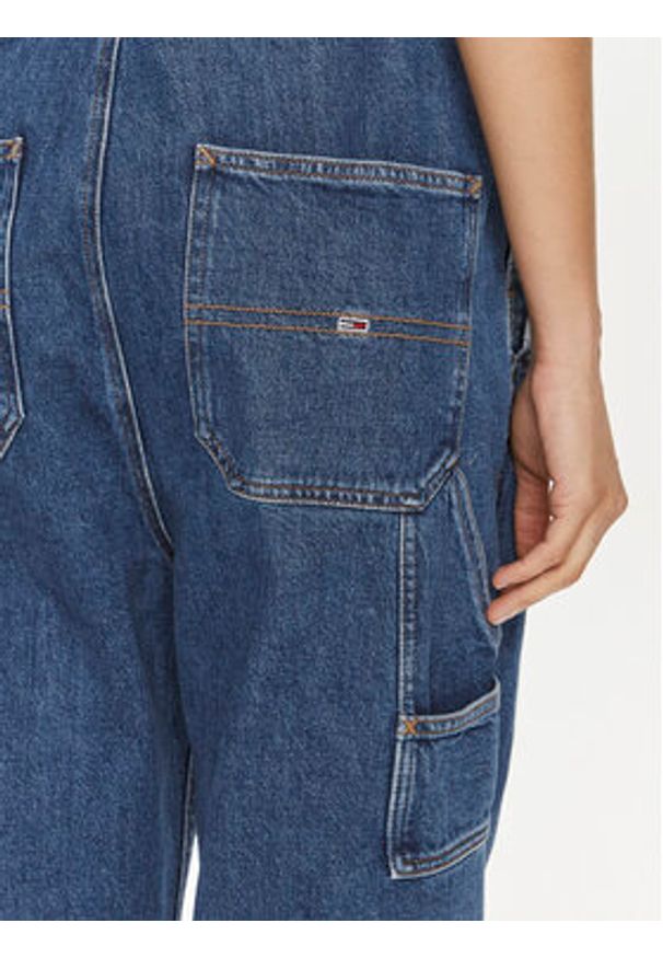 Tommy Jeans Ogrodniczki Classic Flag DW0DW18208 Niebieski Wide Leg. Kolor: niebieski