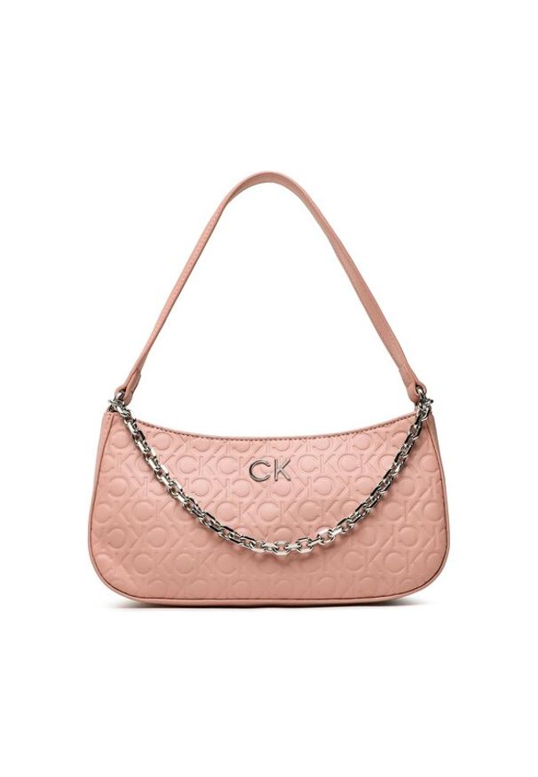Calvin Klein Torebka Re-Lock Shoulder Bag Emb Mono K60K610204 Różowy. Kolor: różowy. Materiał: skórzane
