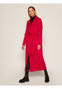 TwinSet Płaszcz wełniany 202TP2053 Różowy Regular Fit. Kolor: różowy. Materiał: wełna #3