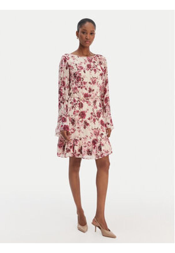 Guess Sukienka codzienna W6RK37 WJ712 Beżowy Regular Fit. Okazja: na co dzień. Kolor: beżowy. Materiał: syntetyk. Typ sukienki: proste. Styl: casual