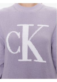 Calvin Klein Jeans Sweter J20J221347 Fioletowy Regular Fit. Kolor: fioletowy. Materiał: bawełna #4