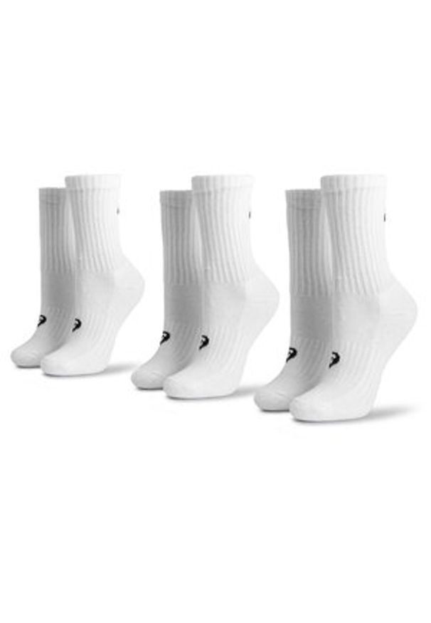 Zestaw 3 par wysokich skarpet unisex Asics - 3PPK Crew Sock 155204 White 0001. Kolor: biały. Materiał: materiał, bawełna, nylon