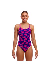 Strój do pływania menstruacyjny FUNKITA Pinky Palms - Diamond Secure. Kolor: niebieski, różowy, wielokolorowy #1