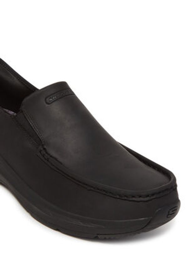 skechers - Skechers Półbuty 204866/BBK Czarny. Kolor: czarny. Materiał: skóra