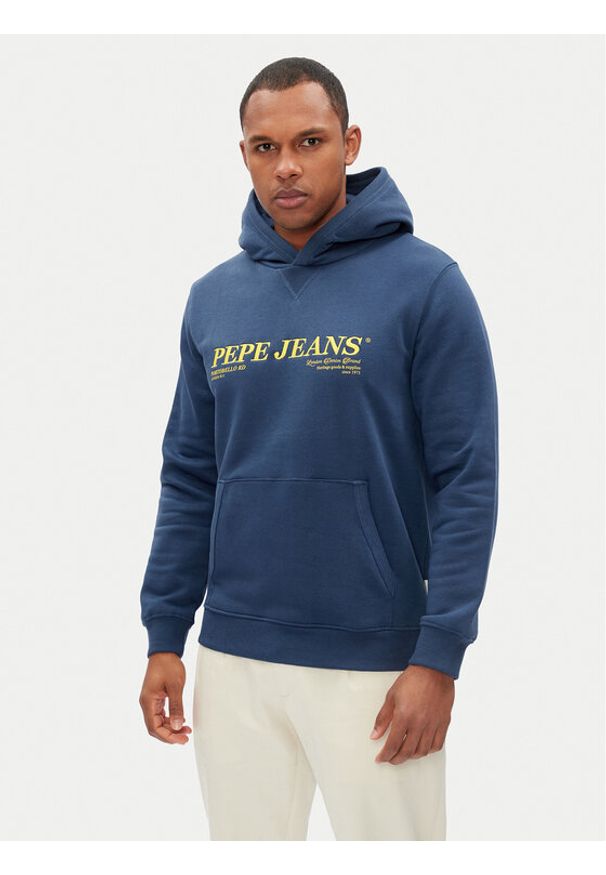 Pepe Jeans Bluza Dylan PM582755 Niebieski Regular Fit. Kolor: niebieski. Materiał: bawełna, syntetyk