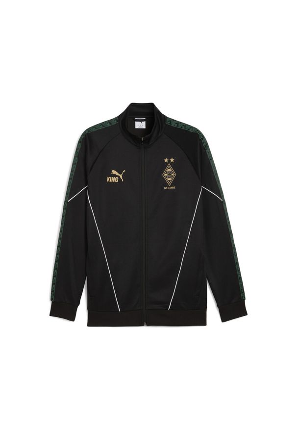 Puma - Męska kurtka Borussia Mönchengladbach KING Anthem PUMA Black Gold. Kolor: czarny, wielokolorowy, żółty. Sport: bieganie