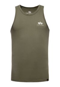 Alpha Industries Tank top Small Logo Tank 196541 Zielony Regular Fit. Kolor: zielony. Materiał: bawełna