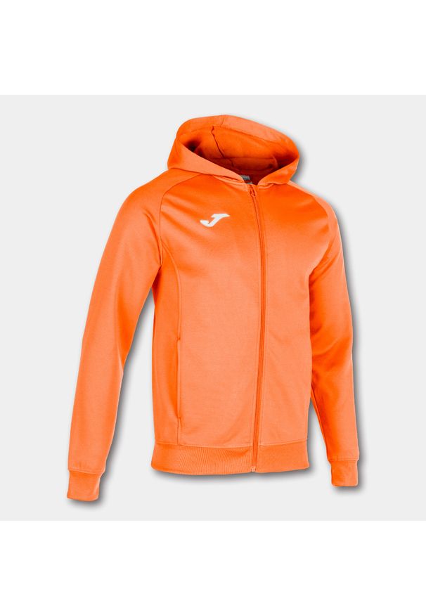 Bluza do piłki nożnej męska Joma Menfis. Typ kołnierza: kaptur. Kolor: pomarańczowy. Materiał: prążkowany. Sport: piłka nożna