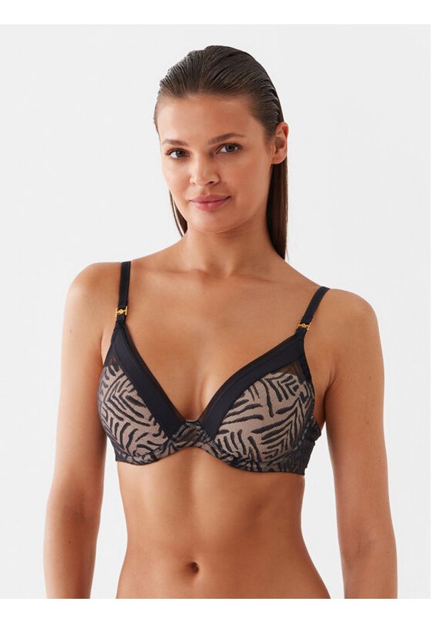 Chantelle Biustonosz z fiszbiną Graphic Allure C21T20 Czarny. Kolor: czarny. Materiał: syntetyk