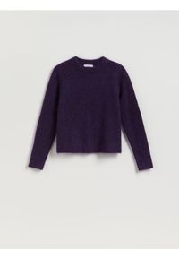 Reserved - Sweter z dodatkiem wełny i moheru - mahoniowy. Kolor: brązowy. Materiał: wełna, moher #1