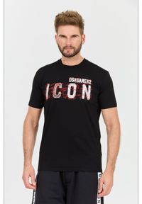 DSQUARED2 Czarny męski t-shirt Icon Scribble Cool Fit Tee, Rozmiar M. Kolor: czarny #1