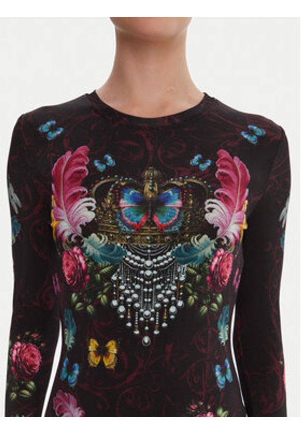 Versace Jeans Couture Sukienka codzienna 79HAO9P0 JS491 Czarny Slim Fit. Okazja: na co dzień. Kolor: czarny. Materiał: wiskoza. Typ sukienki: proste. Styl: casual