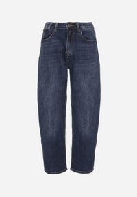 Born2be - Niebieskie Jeansy Mom Fit High Waist z Bawełny Nelimesa. Okazja: na co dzień. Stan: podwyższony. Kolor: niebieski. Styl: casual