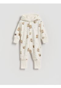 Reserved - Bawełniany pajacyk - złamana biel. Materiał: bawełna