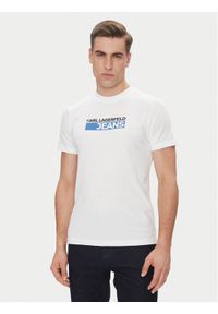Karl Lagerfeld Jeans T-Shirt A2M17074 Biały Regular Fit. Kolor: biały. Materiał: syntetyk