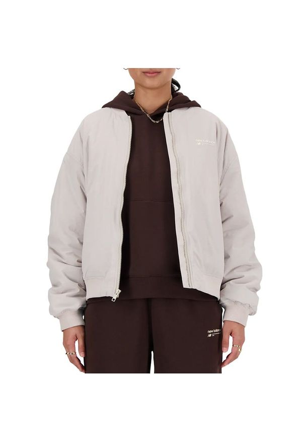 Kurtka New Balance WJ33507MNK - różowa. Kolor: różowy. Materiał: poliester, poliamid, materiał