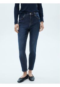 mango - Mango Jeansy Newmom 77014026 Granatowy Mom Fit. Kolor: niebieski