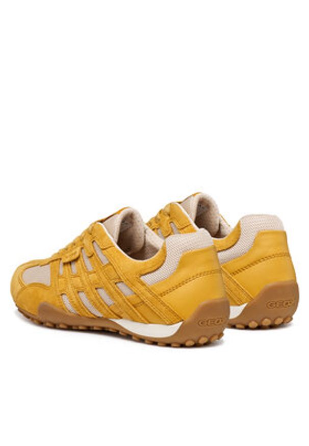 Geox Sneakersy D Snake Original D65B0A 01420 C2V1S Żółty. Kolor: żółty. Materiał: skóra, zamsz