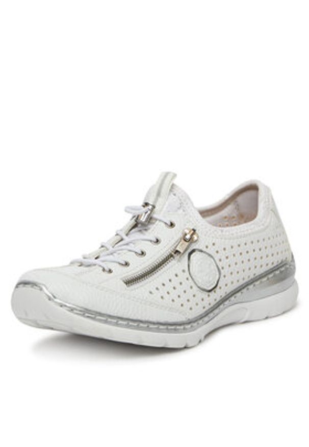Rieker Sneakersy L3254-80 Biały. Kolor: biały. Materiał: materiał, syntetyk