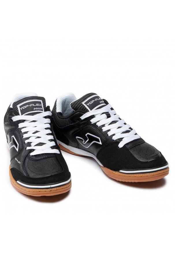Buty piłkarskie męskie Joma Top Flex 2301 Indoor. Zapięcie: sznurówki. Kolor: czarny, wielokolorowy. Materiał: guma, skóra, syntetyk, materiał. Szerokość cholewki: normalna. Sport: piłka nożna