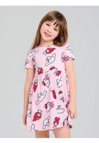 Sinsay - Sukienka Hello Kitty - różowy. Kolor: różowy. Wzór: motyw z bajki
