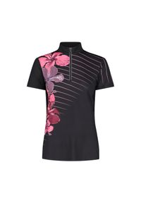 Damska koszulka z półgolfem CMP. Kolor: szary, wielokolorowy, brązowy. Sport: kolarstwo #1