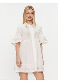 Iconique Sukienka letnia Sandra IC24-015 Biały Regular Fit. Kolor: biały. Materiał: bawełna. Sezon: lato