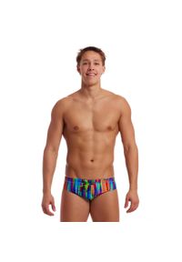 FUNKY TRUNKS - Kąpielówki męskie slipy na basen treningowe Funky Trunks The Glitch. Kolor: niebieski