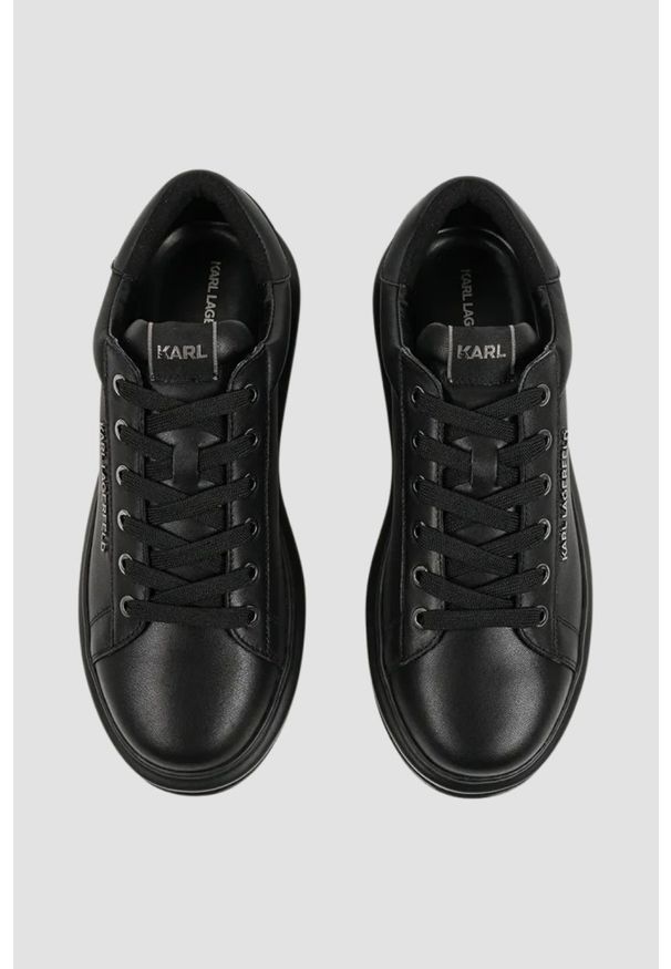 Karl Lagerfeld - KARL LAGERFELD Czarne męskie sneakersy KAPRI MENS Karl NFT, Rozmiar 44. Okazja: na co dzień. Kolor: czarny. Materiał: skóra. Szerokość cholewki: normalna. Wzór: gładki