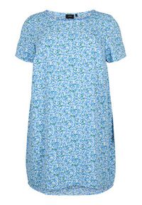Zizzi Sukienka letnia CA02310P Niebieski Loose Fit. Kolor: niebieski. Materiał: syntetyk. Sezon: lato #3