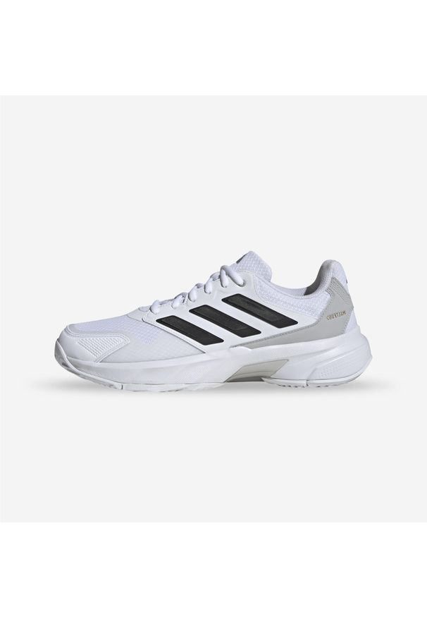 Adidas - Buty tenisowe męskie ADIDAS CourtJam Control na każdą nawierzchnię. Kolor: biały, wielokolorowy, czarny. Materiał: kauczuk. Szerokość cholewki: normalna. Sport: tenis