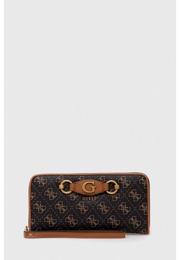 Guess portfel damski kolor brązowy. Kolor: brązowy