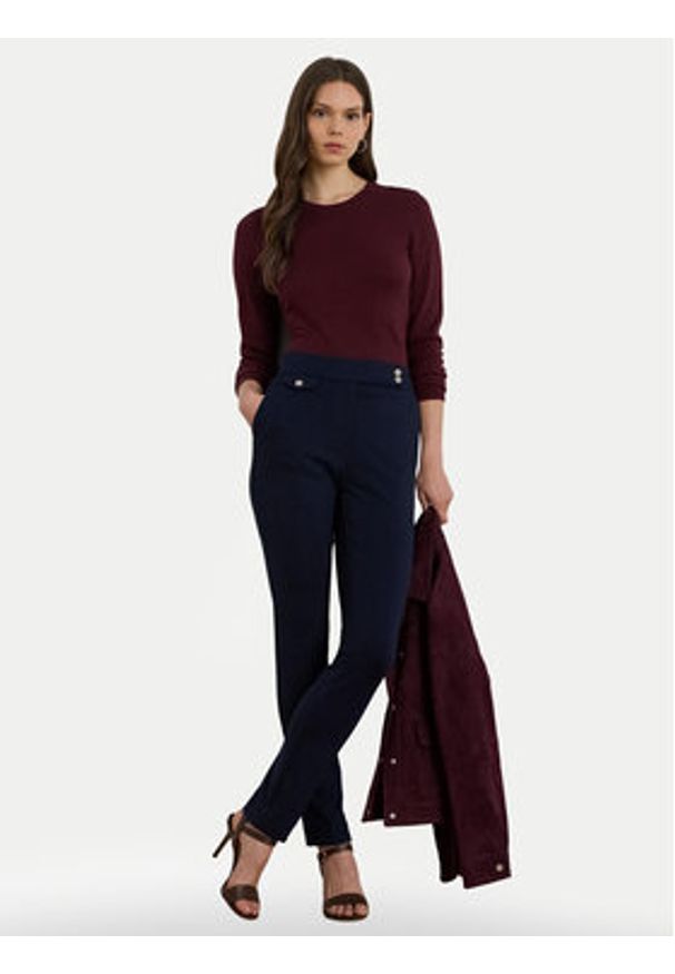 Lauren Ralph Lauren - LAUREN RALPH LAUREN Spodnie materiałowe 200980023002 Granatowy Straight Fit. Kolor: niebieski. Materiał: wiskoza