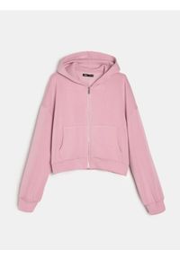 Sinsay - Rozpinana bluza z kapturem - różowy. Typ kołnierza: kaptur. Kolor: różowy #1
