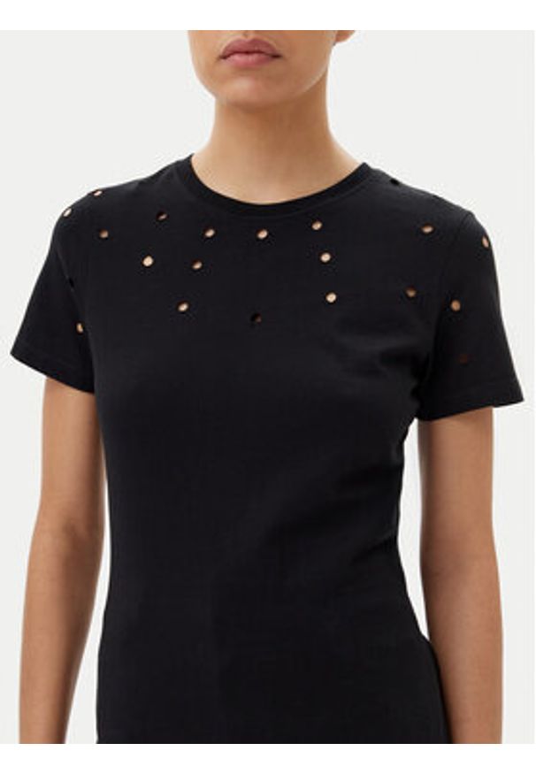 Silvian Heach T-Shirt GPP25070TS Czarny Regular Fit. Kolor: czarny. Materiał: bawełna