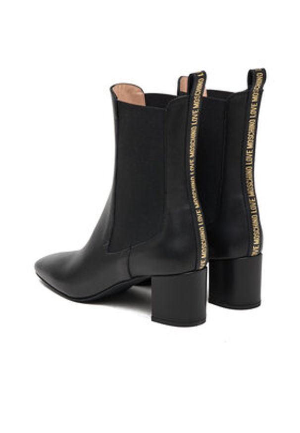 Love Moschino - LOVE MOSCHINO Botki JA21085G0NIA0000 Czarny. Kolor: czarny. Materiał: skóra